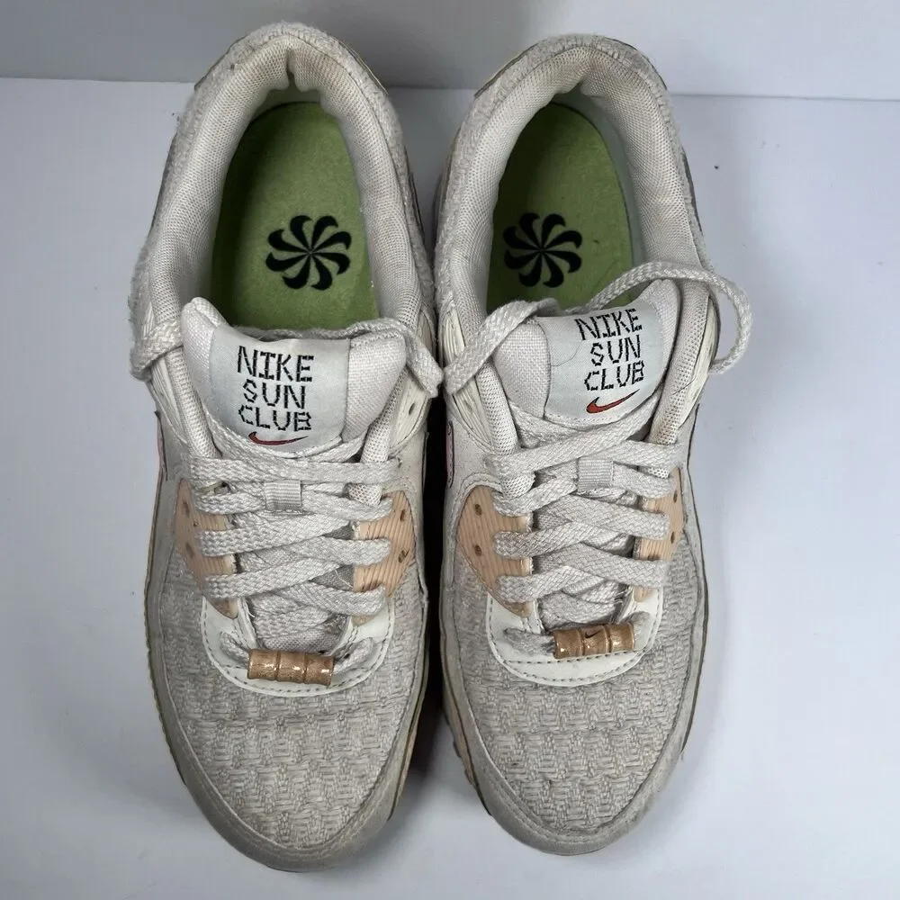 Nike Air Max 90 SE Sun Club Lace Up Athletic Running Shoes Sneakers Women's 9